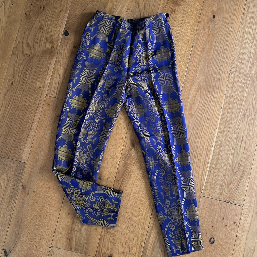 Shanghai Tang 100% Silk High Waisted Trousers